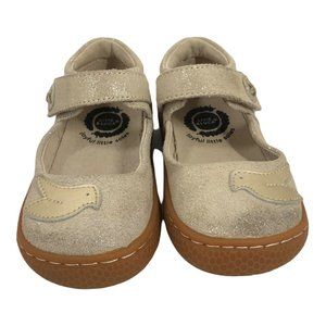 Toddler Size 5 Livie & Luca Pio Bird Shoes Glitter Suede Mary Jane Strap Beige